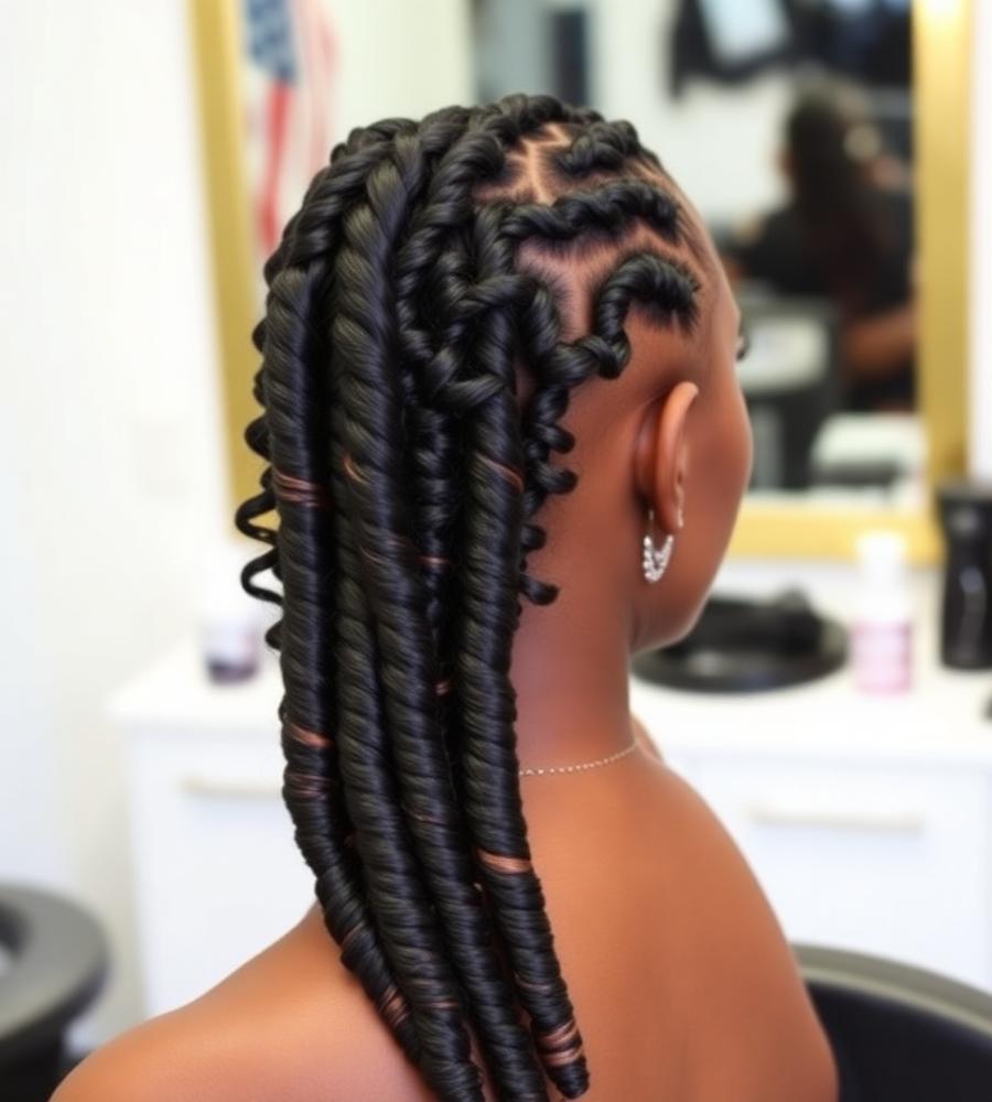 African hair braiding style 4 by Jojo's in Bryan, TX